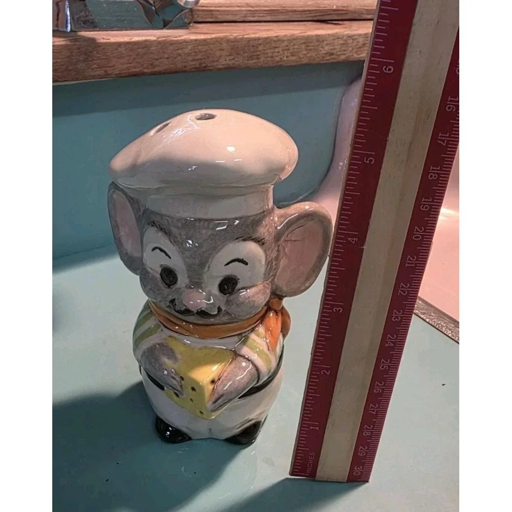 Vintage Mouse Chef & Cheese Salt Pepper Shakers Made in Japan Ceramic...